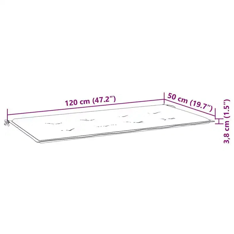 vidaXL Banc de jardin Batavia avec coussin, causeuse de terrasse en teck massif