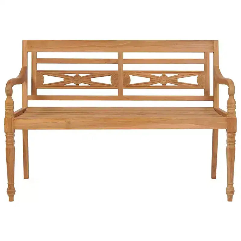 vidaXL Banc de jardin Batavia avec coussin, causeuse de terrasse en teck massif