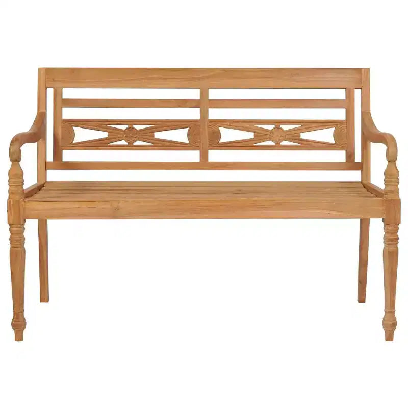vidaXL Banc de jardin Batavia avec coussin, causeuse de terrasse en teck massif