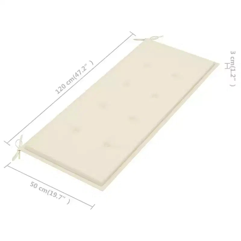 vidaXL Banc de jardin Batavia avec coussin, causeuse de terrasse en teck massif