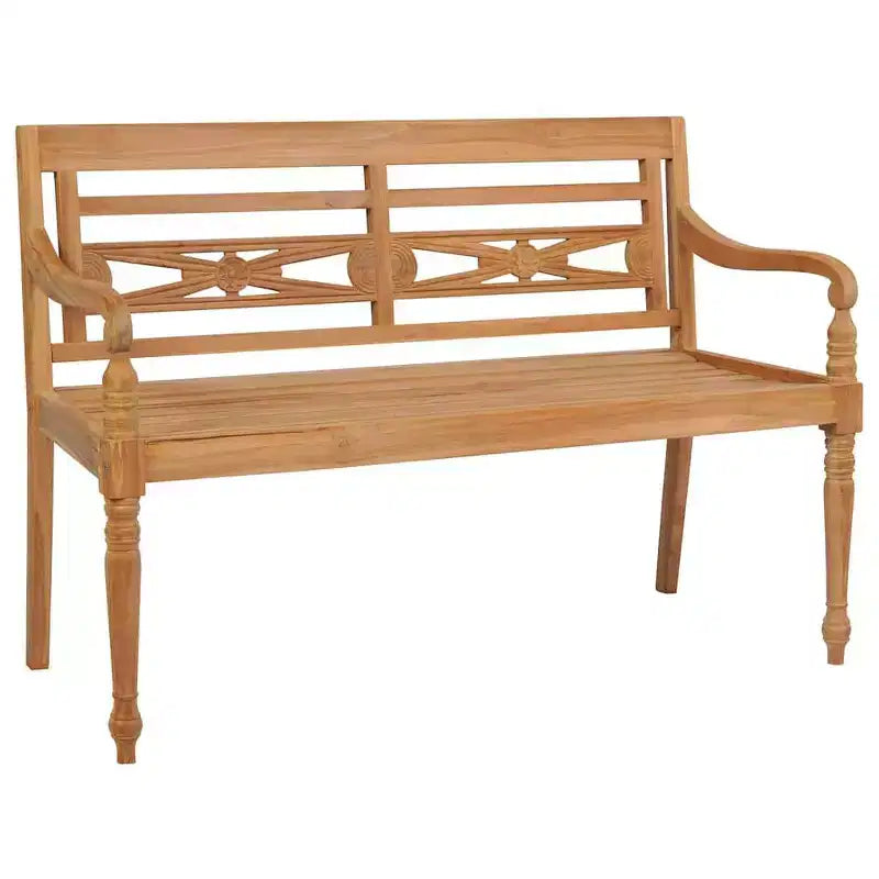vidaXL Batavia Bench Garden Bench Patio Loveseat with Cushion Solid Wood Teak