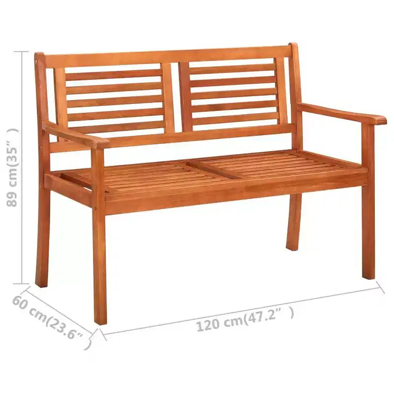 Banc de jardin 3 places - Bois d'eucalyptus massif