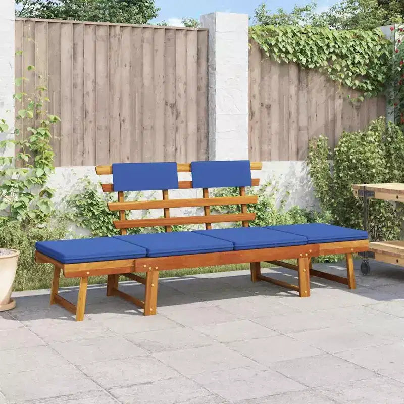 vidaXL Banc de jardin vert, marron Bois d'acacia massif, polyester Moyen