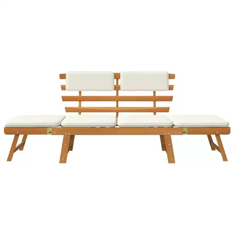 vidaXL Banc de jardin vert, marron Bois d'acacia massif, polyester Moyen