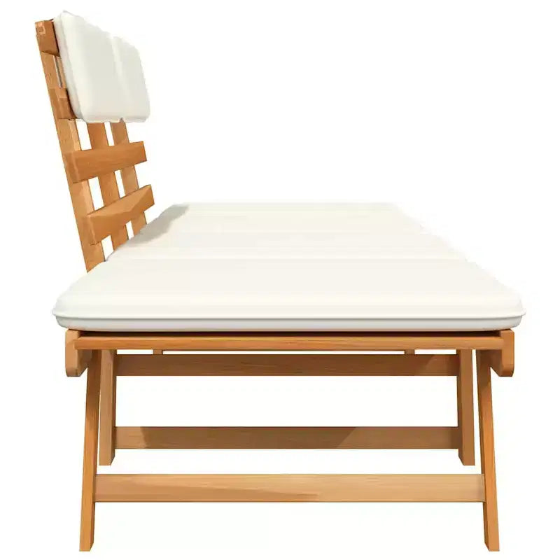 vidaXL Banc de jardin vert, marron Bois d'acacia massif, polyester Moyen