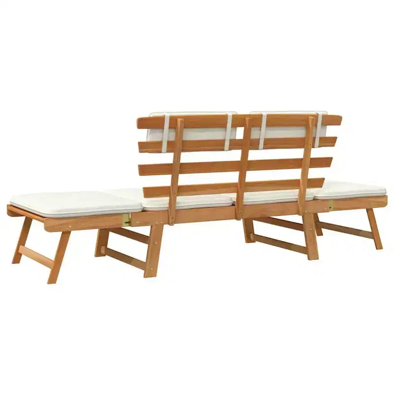 vidaXL Banc de jardin vert, marron Bois d'acacia massif, polyester Moyen