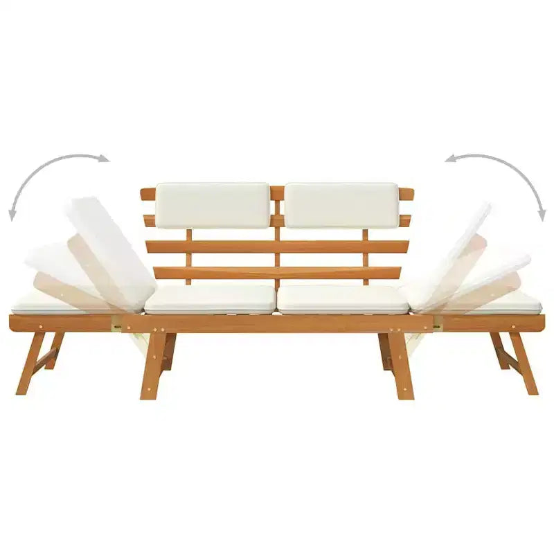 vidaXL Banc de jardin vert, marron Bois d'acacia massif, polyester Moyen