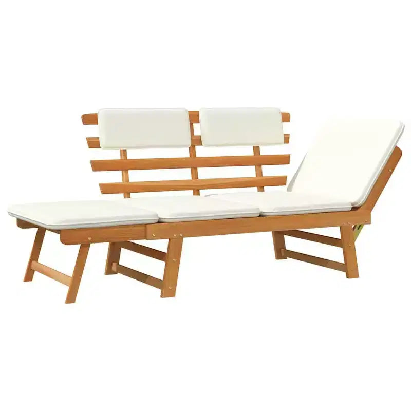vidaXL Banc de jardin vert, marron Bois d'acacia massif, polyester Moyen