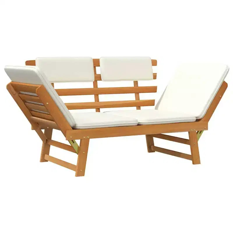vidaXL Banc de jardin vert, marron Bois d'acacia massif, polyester Moyen