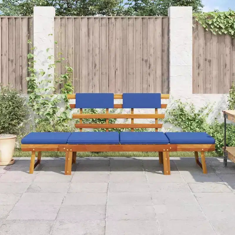 vidaXL Banc de jardin vert, marron Bois d'acacia massif, polyester Moyen