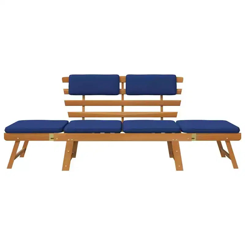 vidaXL Banc de jardin vert, marron Bois d'acacia massif, polyester Moyen