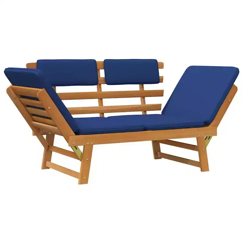 vidaXL Banc de jardin vert, marron Bois d'acacia massif, polyester Moyen