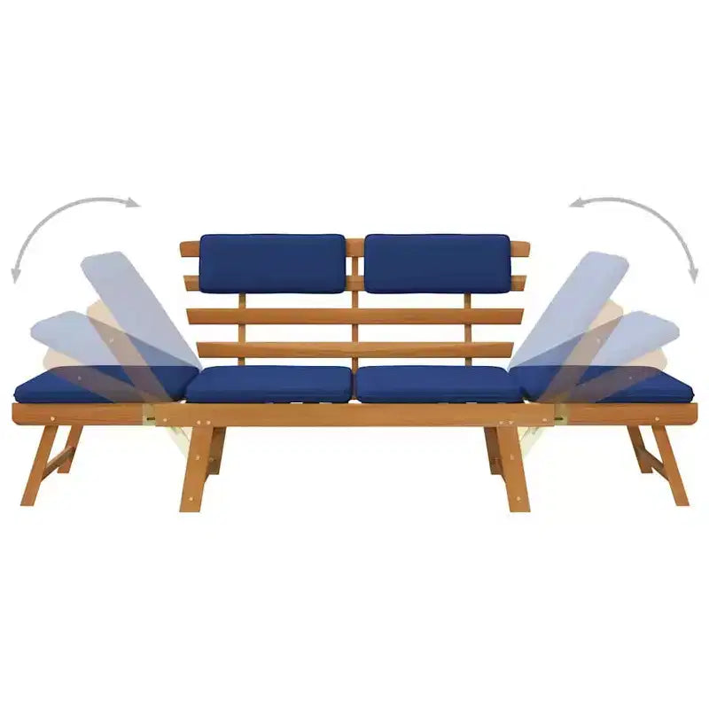 vidaXL Banc de jardin vert, marron Bois d'acacia massif, polyester Moyen