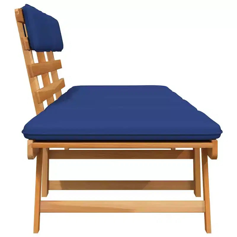 vidaXL Banc de jardin vert, marron Bois d'acacia massif, polyester Moyen