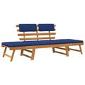 vidaXL Banc de jardin vert, marron Bois d'acacia massif, polyester Moyen