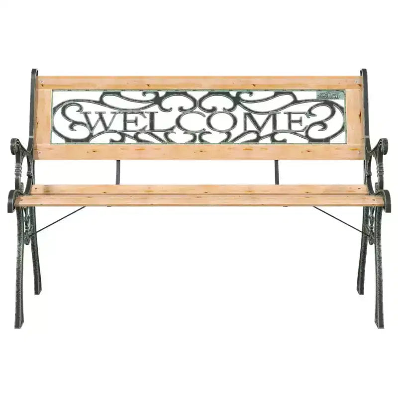 vidaXL Banc de jardin Bois marron, Bois noir, Fer forgé, PVC Standard