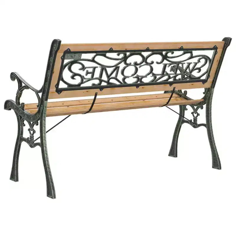 vidaXL Banc de jardin Bois marron, Bois noir, Fer forgé, PVC Standard