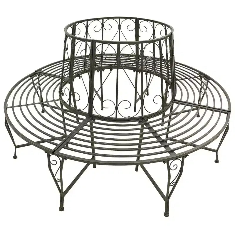 vidaXL Tree Bench Steel 63 in diameter Outdoor Bench Round