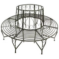 vidaXL Tree Bench Steel 63 in diameter Outdoor Bench Round