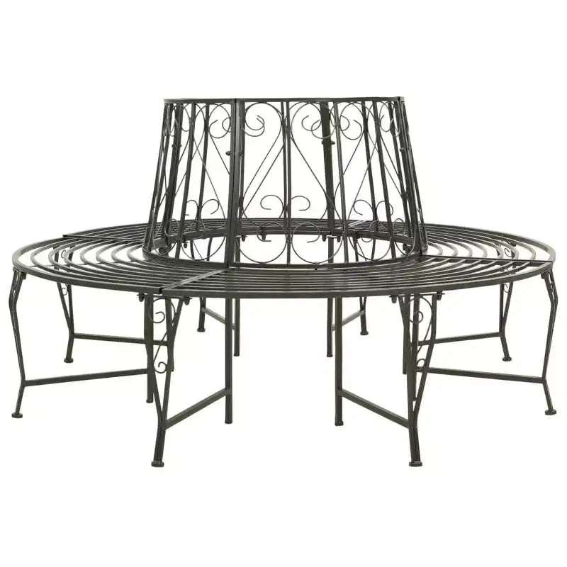 vidaXL Banc de jardin en acier 160 cm de diamètre Banc de jardin rond