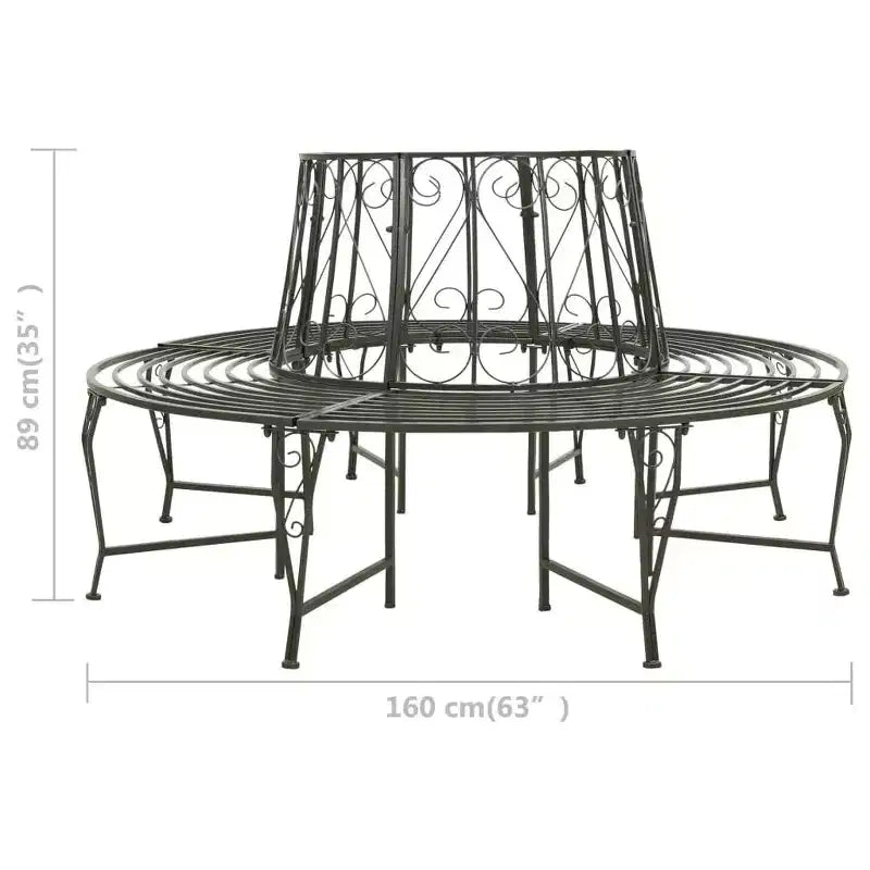 vidaXL Banc de jardin en acier 160 cm de diamètre Banc de jardin rond
