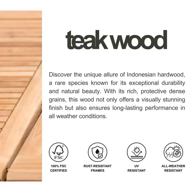 Banc de patio en teck Amazonia 100 % FSC