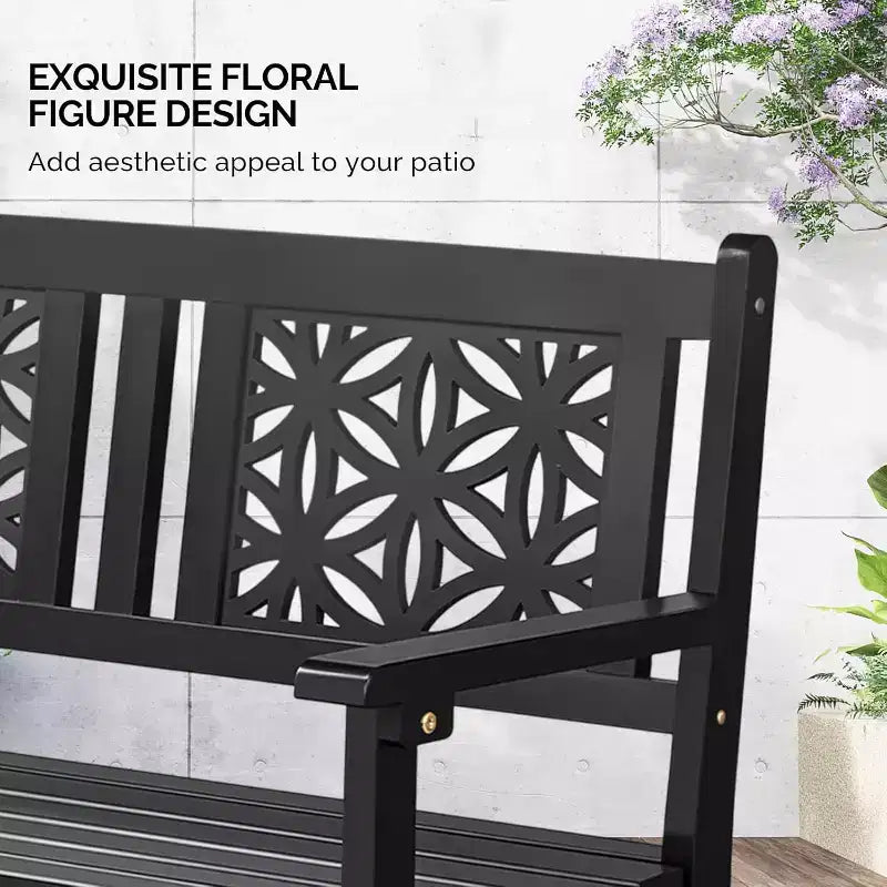 VINGLI Banc d'extérieur en bois de 119,4 cm, Banc de jardin en bois résistant aux intempéries, Causeuse d'extérieur, Capacité de 300 kg