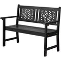 VINGLI 47 Outdoor Wood Bench, All Weather Outdoor Wooden Patio Garden Bench, Outside Loveseat 660lbs Capacity