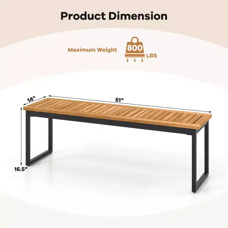 Costway Bancs de Salle à Manger d'Extérieur, Lot de 2 Bancs sans Dossier 2-3 Places avec Assise à Lattes et Pieds en Métal, Banc d'Extérieur pour Entrée Jardin Piscine, Naturel