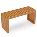 Costway 36 Inch Patio Bench All-Slat Acacia Wood Loveseat for 2 People 800 lbs Capacity