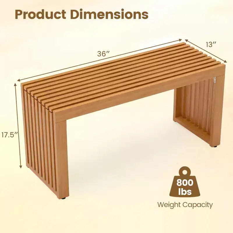 Costway Banc de patio à lattes en bois d'acacia de 36 pouces pour 2 personnes Capacité de 800 lb