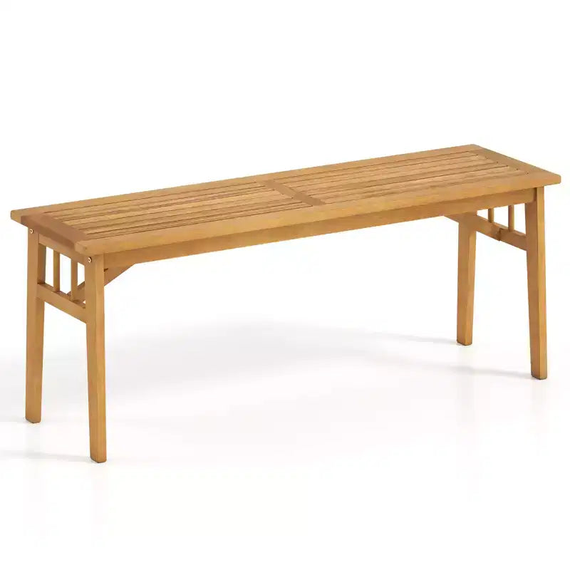Banc d'extérieur Costway en bois d'acacia de 122 cm, sans dossier, avec assise à lattes