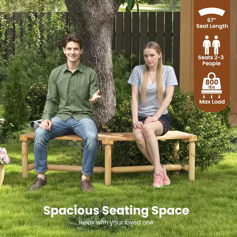 Costway Lot de 2 bancs incurvés de terrasse pour 2-3 personnes, causeuse d'extérieur pour jardin