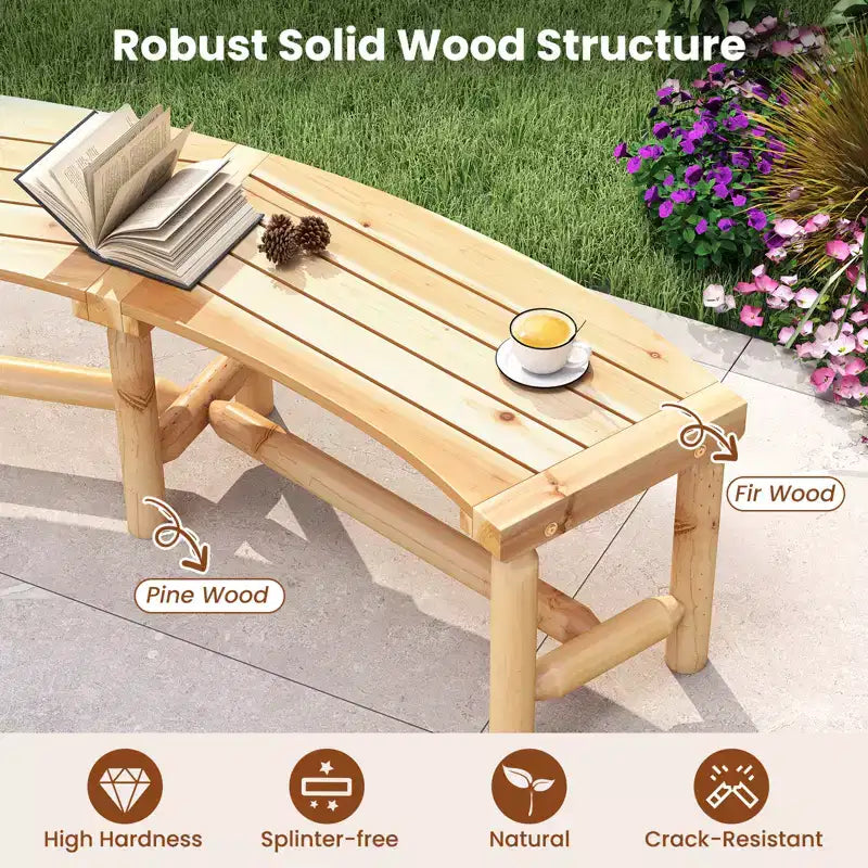 Costway Lot de 2 bancs incurvés de terrasse pour 2-3 personnes, causeuse d'extérieur pour jardin