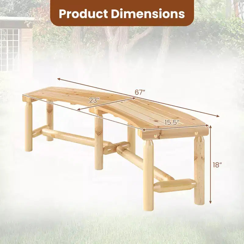 Costway Lot de 2 bancs incurvés de terrasse pour 2-3 personnes, causeuse d'extérieur pour jardin