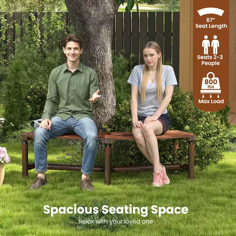 Costway Lot de 2 bancs incurvés de terrasse pour 2-3 personnes, causeuse d'extérieur pour jardin