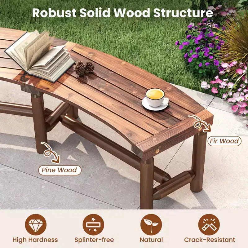 Costway Lot de 2 bancs incurvés de terrasse pour 2-3 personnes, causeuse d'extérieur pour jardin