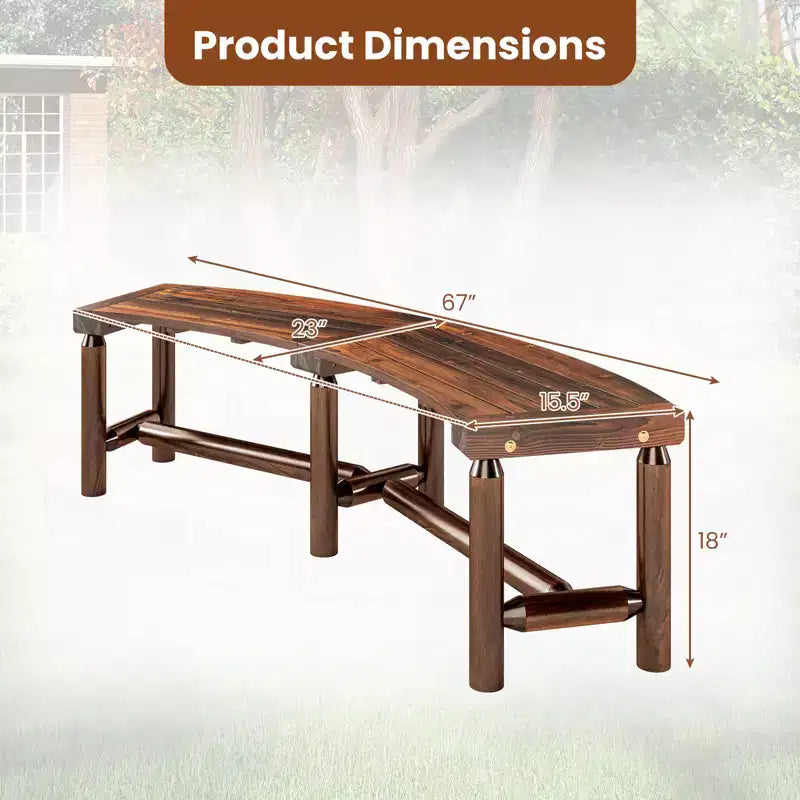 Costway Lot de 2 bancs incurvés de terrasse pour 2-3 personnes, causeuse d'extérieur pour jardin