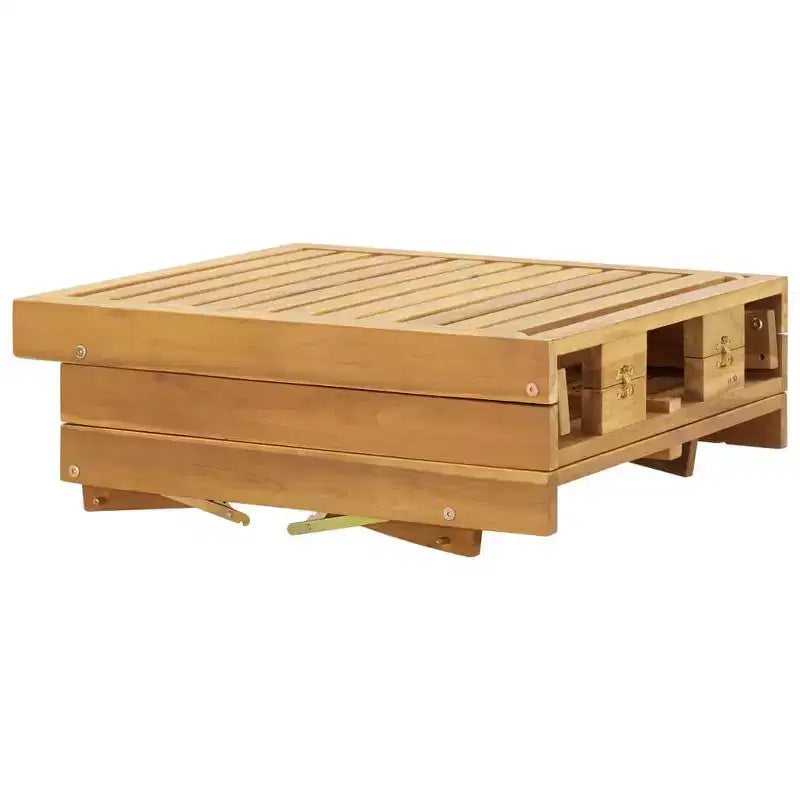 vidaXL Chaise longue Bois d'acacia massif couleur bois naturel, blanc crème