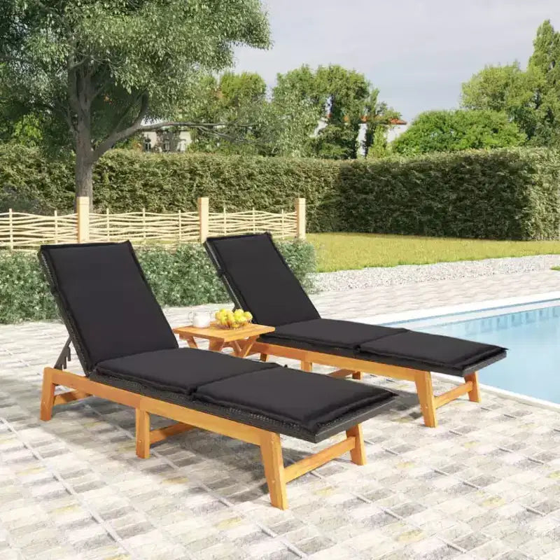vidaXL Salon de jardin noir et marron en résine tressée Standard