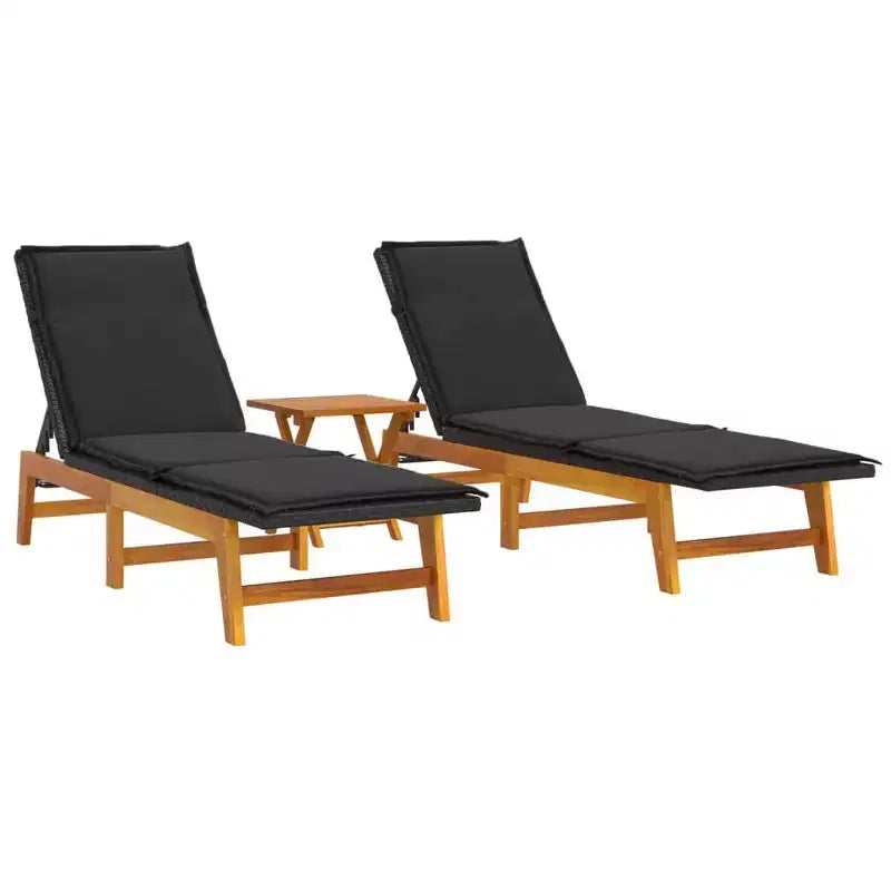 vidaXL Salon de jardin noir et marron en résine tressée Standard