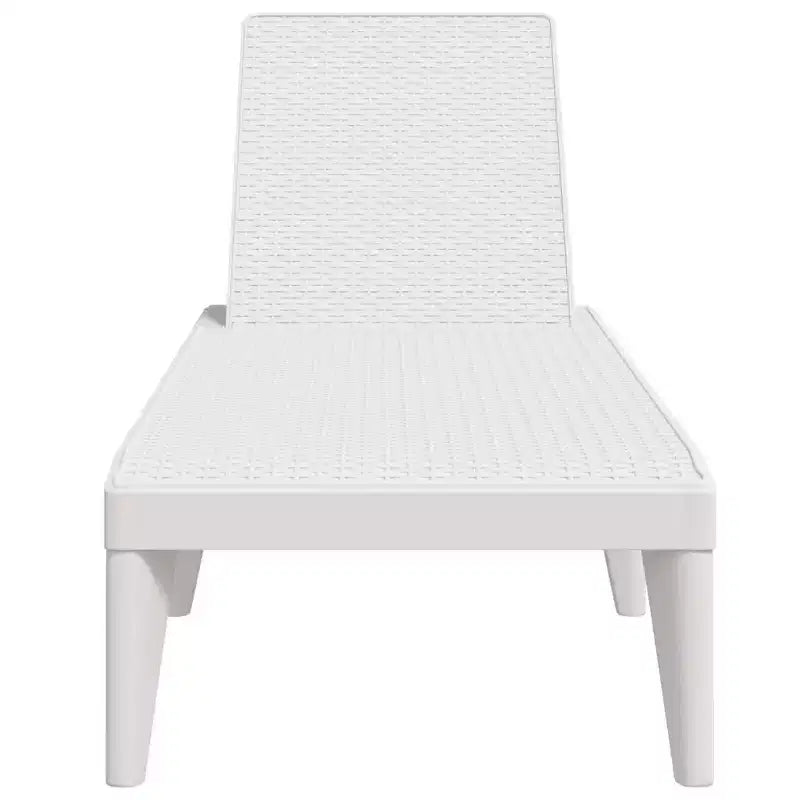 vidaXL Chaise longue blanche en polypropylène dossier multi-positions moyen