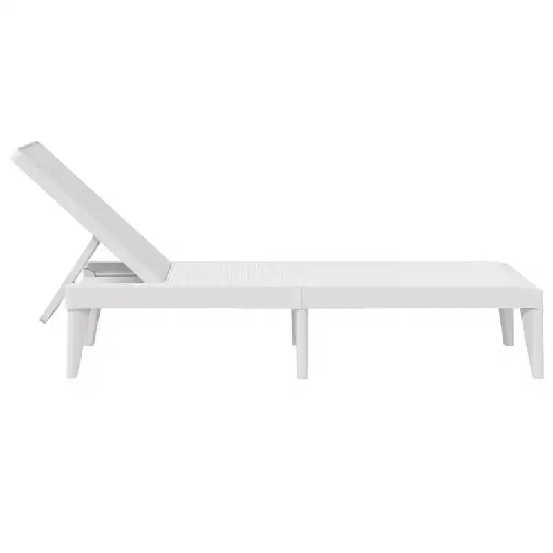 vidaXL Chaise longue blanche en polypropylène dossier multi-positions moyen