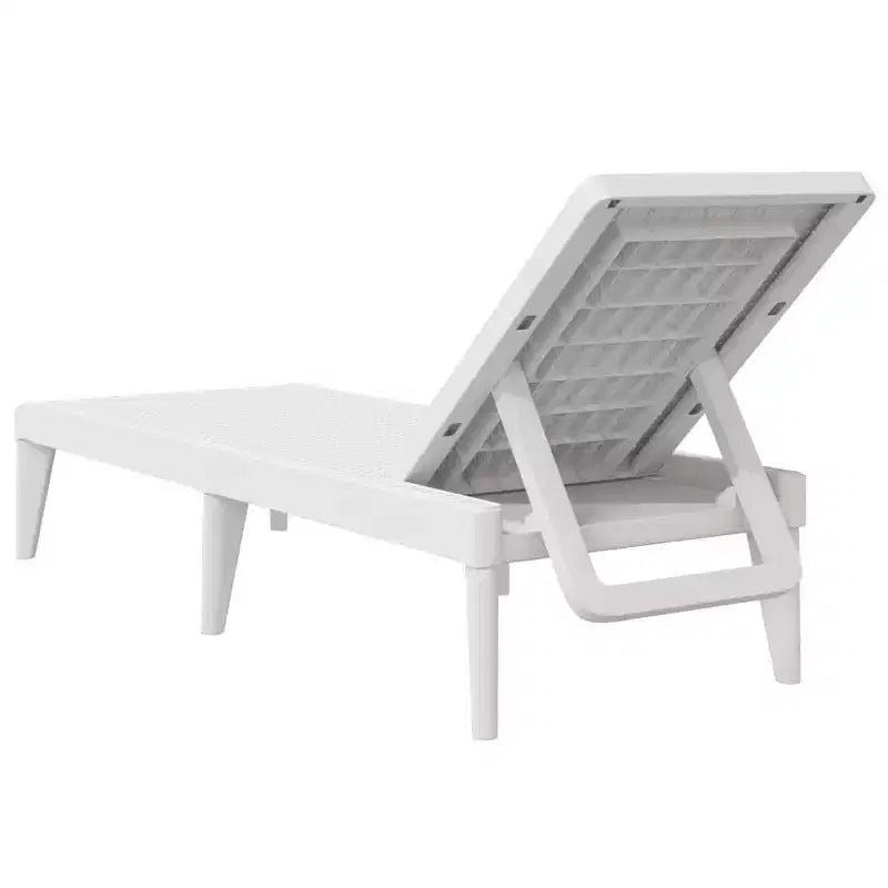 vidaXL Chaise longue blanche en polypropylène dossier multi-positions moyen