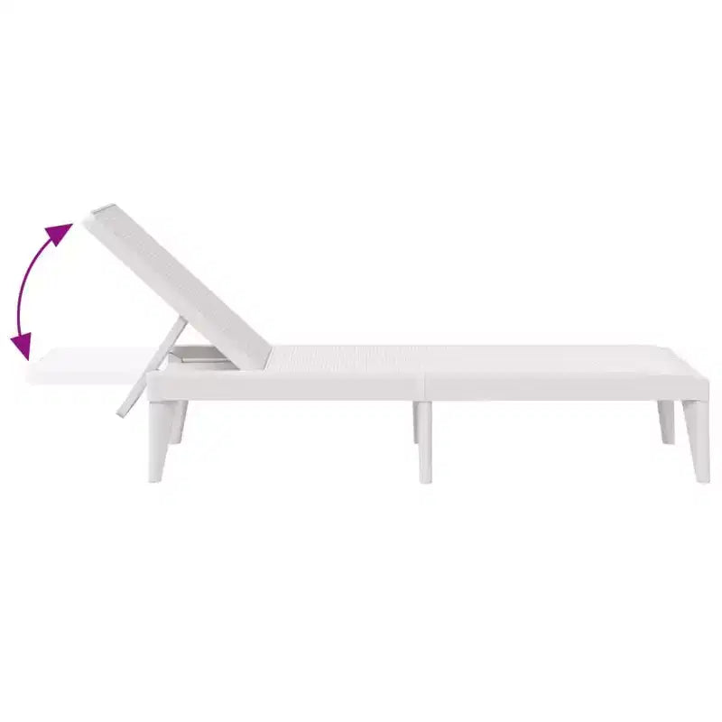 vidaXL Chaise longue blanche en polypropylène dossier multi-positions moyen