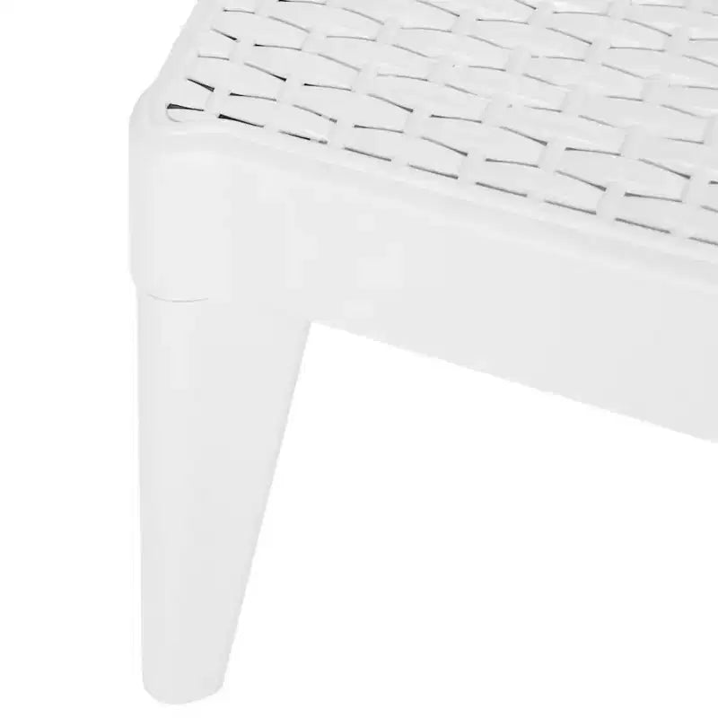 vidaXL Chaise longue blanche en polypropylène dossier multi-positions moyen