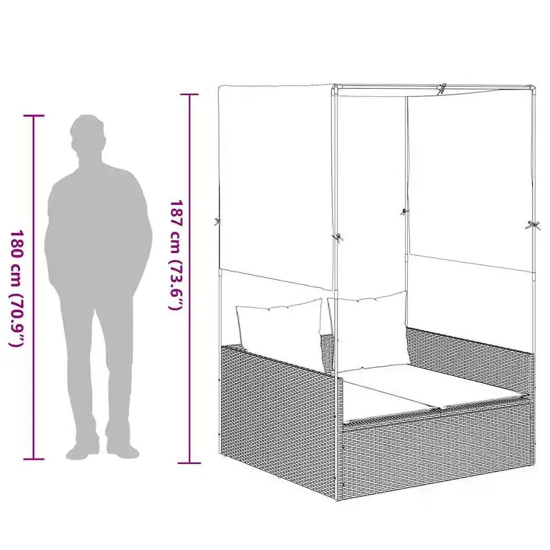 vidaXL Bain de soleil double pour patio