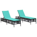 vidaXL Patio Sun Lounger PE rattan, Powder-coated steel Standard