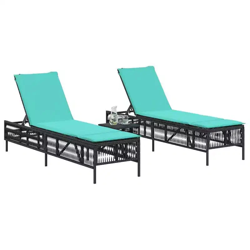 vidaXL Bain de soleil en rotin PE, acier poudré Standard