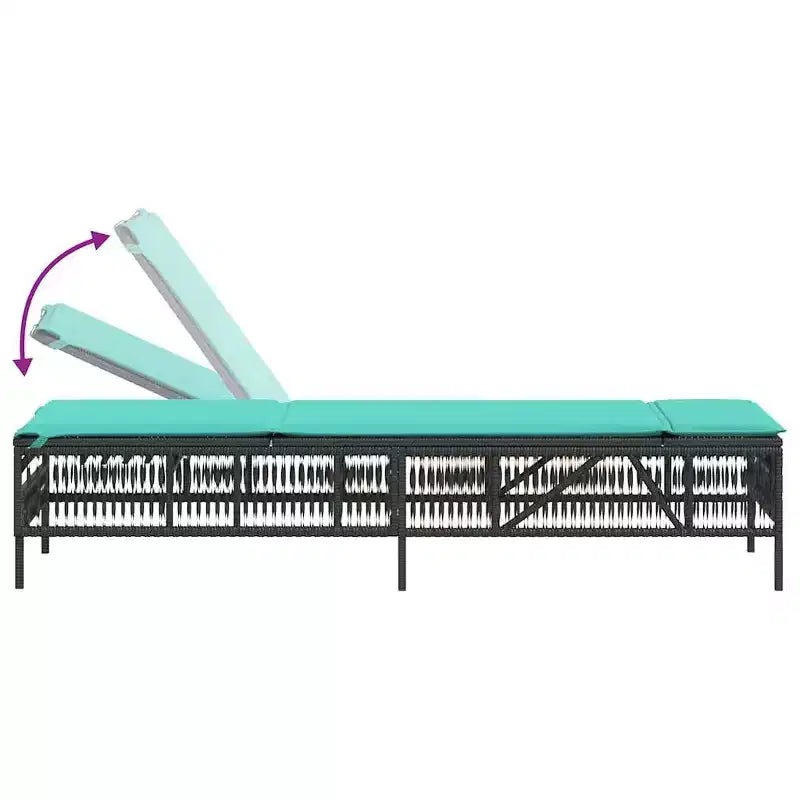 vidaXL Bain de soleil en rotin PE, acier poudré Standard